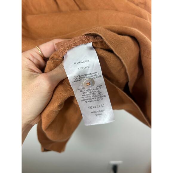 Quince European Linen Sleeveless Swing Dress Teracotta Sz Small Bogo Lagenlook - Picture 7 of 9